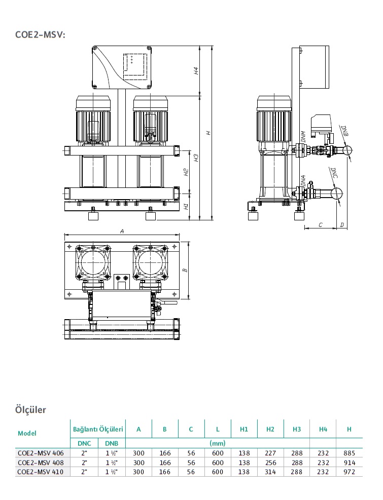 wilo initial line coe2 msv 406 boyutlar