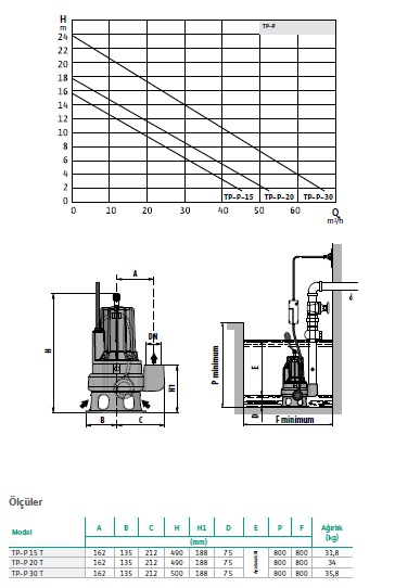 TP-P 15 -21/2’’ - Foseptik Pompası - 1,5 HP - 2 1/2’’