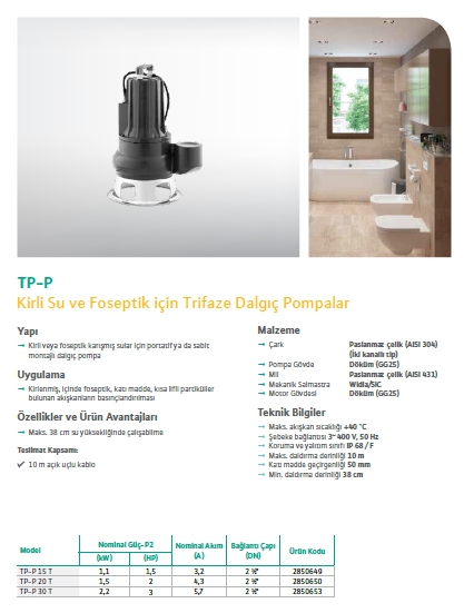 TP-P 20 - Foseptik Pompası - 2 HP - 2 1/2’’